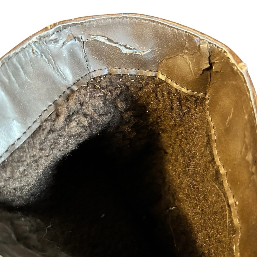 ALDO VINTAGE Brown Leather Riding Boots Dark Academia Equestrian Size 7 - Picture 9 of 11